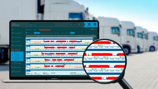 Mit dem neuen Zeitstrahl der Premiumausführung von „zaarc.next“ kann der Disponent das logistische Geschehen in seinem Fuhrpark chronologisch verfolgen und Verstöße sofort identifizieren. (Bild: Zauner)