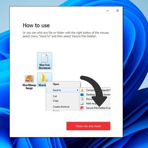 Secure File Deleter erweitert das Senden-an-Menü in Windows um einen Löscheintrag.(Bild:  Joos (Screenshot))