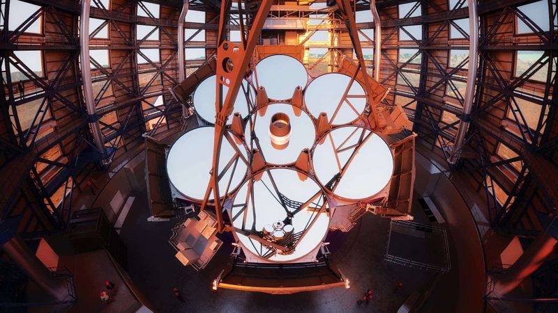 Hier bringen Scherben mehr als sieben Jahre Pech: Jeder Spiegel kostet allein 20 Millionen US-Dollar und benötigt in der Produktion zwei Jahre.(Bild:  Giant Magellan Telescope – GMTO Corporation)