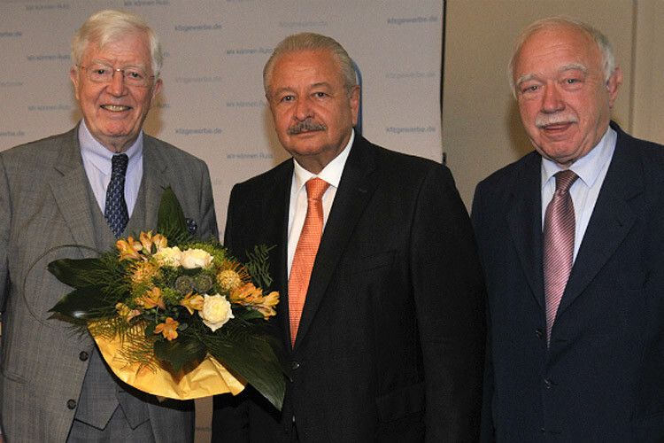 ZDK-Präsidentenrunde: Robert Rademacher (Ehrenpräsident), Jürgen Karpinski (Präsident) und Bernhard Enning (Ehrenpräsident). (Foto: Zietz)