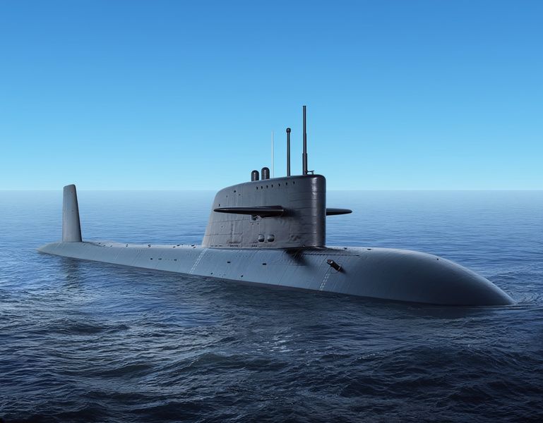 Dillinger's HY-80 and HY-100 pressure-resistant submarine steels, which have been approved by renowned customers, have been specially developed for pressure hulls and outer shells of submarines. (Source: Dillinger AI-generated)