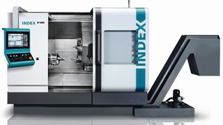 Die Index B400 (Bild) und Traub TNA400 sind nahezu baugleiche Universaldrehmaschinen, unterscheiden sich aber in der Steuerungstechnik, die bei ersterer von Siemens und bei der zweiten von Mitsubishi kommt. Damit auch die rundlaufgenaue Rückseitenbearbeitung klappt, sind beide Maschinen optional mit Gegenspindel verfügbar. Halle 3, Stand D51. (Index)