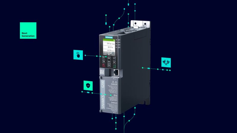 Der Frequenzumrichter Sinamics G200 zeichnet sich durch seine einfache Handhabung über den gesamten Projektzyklus aus.(Bild:  Siemens)