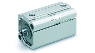 Die Kompaktzylinder der Serie CQE von SMC ermöglichen es, auch mit reduziertem Betriebsdruck eine Kraft von bis zu 628 N bei 0,35 MPa (bei 40 mm Durchmesser) zu nutzen. (Bild: SMC Deutschland)