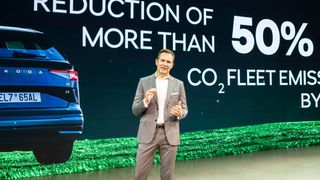 Skodas Vorstandschef Thomas Schäfer stellte in Prag die Marschroute für das tschechische Fabrikat bis zum Jahr 2030 vor. (Skoda)