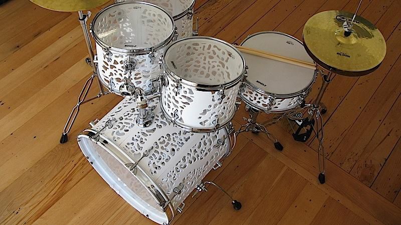 Zum Portfolio der Instrumente aus dem 3D-Drucker zählt auch dieses Schlagzeug. (Bild: Olaf Diegel)