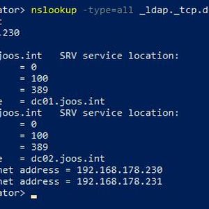 Überprüfen von Active Directory in der Befehlszeile.(Bild:  Microsoft / Joos)