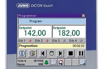 Jumo Dicon Touch: Was früher separate Geräte erforderte, wird jetzt über ein einziges leistungsstarkes, berührungsgesteuertes Gerät, verwaltet, das Messung, Steuerung und Aufzeichnung nahtlos miteinander verbindet.(Bild:  Jumo)