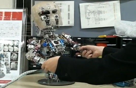 Die Universität Osaka in Japan hat einen Kind-Roboter namens Affetto entwickelt. Affetto kann realistische Gesichtsausdrücke nachahmen, so dass Menschen mit dem Roboter interagieren können. (Osaka University)