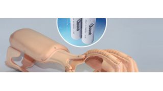 Lithium-Ionen-Batterien gibt es in zahlreichen unterschiedlichen Bauformen. Für die Orthese der Ulmer Gründer sind 18650-Rundzellen am besten geeignet. Der aktuelle Prototyp der Exomotion Hand one besteht aus einem manuell gefertigten Handschuh und einer stabilen Unterarmschiene aus dem 3D-Drucker. (HKK Bionics; Jauch)