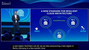Yaniv Fdida, Chief Product & Technolgy Officer bei OVHcloud, kündigte die neue und – nach Frankreich und Italien – dritte europäische 3-AZ Cloud-Region an, die nächstes Jahr in Berlin eröffnet wird. (Bild: OVHcloud)