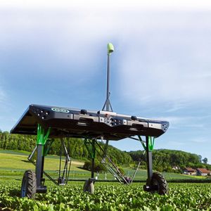 Der Unkrautroboter vom Schweizer Start-up EcoRobotix arbeitet autonom bis zu zwölf Stunden pro Tag. 