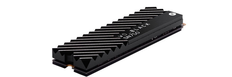 Mit der WD Black SN750 hat WDC eine NVMe-SSD im M.2-Format vorgestellt, mit der vor allem Gamer angesprochen werden. Sie ist auch mit einem großen Kühlkörper lieferbar, der einen stabilen Dauerbetrieb unter Höchstleistung ermöglichen soll. (WDC )