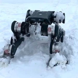 Deep-snow endurance test: The Deep Robotics Lynx S10 navigates snow-covered terrain and demonstrates the resilience of its mechanisms under extreme conditions.(Image: Deep Robotics)