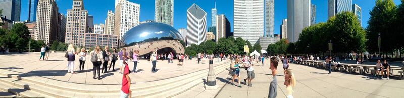Skyline of Chicago, Millennium Park – a lively, spectacular gathering spot located in the heart of the city. (Schulz)