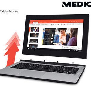 Sas 2-in-1-Notebook Medion Akoya E2212T schlägt mit 299 Euro zu Buche.