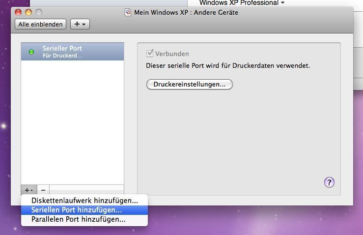 Abbildung 17: Andere Geräte sind für VMware Fusion Diskettenlaufwerke sowie serielle und parallele Ports (Anschlüsse). (Archiv: Vogel Business Media)
