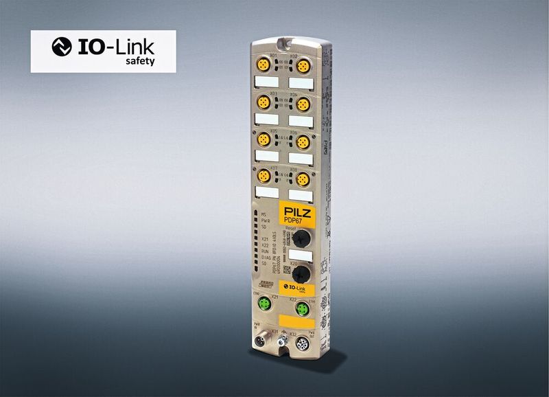 Als Schnittstelle zur Sicherheitssteuerung ermöglicht der IO-Link Safety Master PDP67 IOLS von Pilz die bidirektionale Kommunikation bis in die Feldebene. (Bild: Pilz)