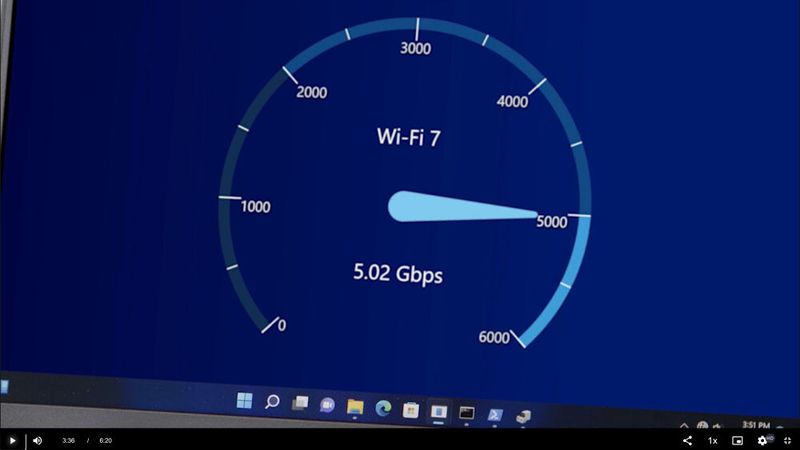 Laut Intel und Broadcom versprechen die ersten Wi-Fi-7-Laptops einen Netto-Durchsatz von circa 5 Gigabit bei kurzer Distanz und direkter Sichtlinie zum Wi-Fi-7-Access-Point. (Bild: Intel)