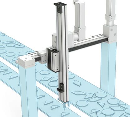 (Mithilfe von Kreuztischen lassen sich schwere Werkzeuge bewegen sowie Sortier- oder Abfüllvorgänge verrichten. Bild: Item Industrietechnik)