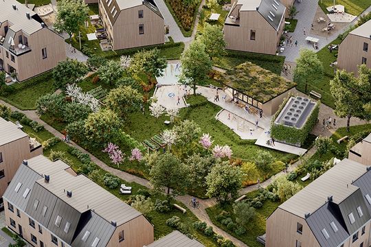 So stellen sich Investor und Architekten das neue Wohnquartier vor. (Bild:  Ziegert GmbH/Incept GmbH)