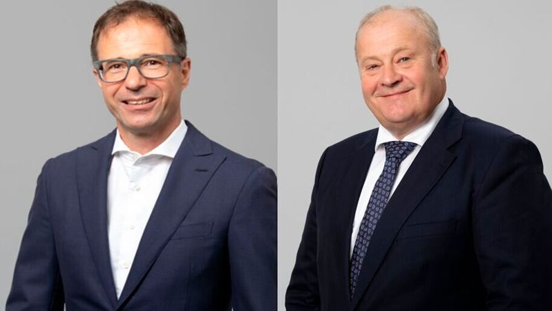 Hauptgeschäftsführer Jürgen Gros vom BIV-Kfz und Bundesinnungsmeister Detlef Peter Grün (r.) verweisen auf die für die deutsche Wirtschaft tragende Rolle des Kfz-Handwerks. (Bild:  BIV-Kfz/Boris Golz)