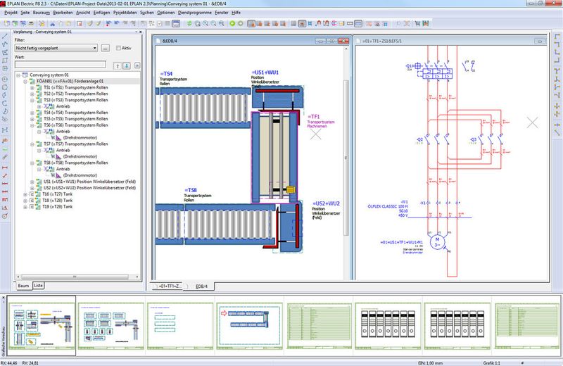 Integriertes Engineering von der Vorplanung bis zum Basic Engineering – vom Gesamtüberblick der Anlage bis zum elektrischen Schaltplan. (Bild: Eplan)