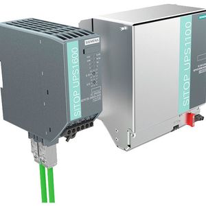 Die unterbrechungsfreie 24-V-Gleichstromversorgung Sitop UPS 1600 mit integrierten Industrial-Ethernet-/Profinet-Schnittstellen lässt sich mit Blei- oder Lithium-Akkus unterschiedlicher Pufferkapazitäten konfigurieren.