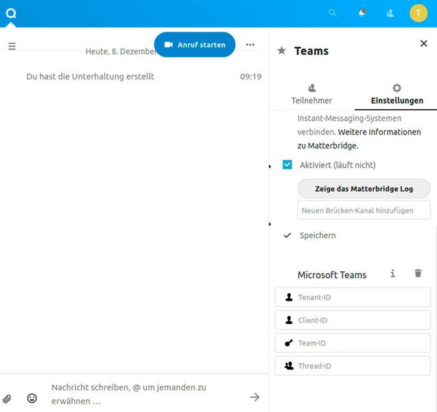 Eingeben der notwendigen Daten für die Verbindung zwischen Teams und Nextcloud. (Joos)