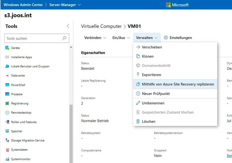VMs von lokalen Hyper-V zu Azure replizieren mit Azure Site Recovery. (Bild: Microsoft / Joos)