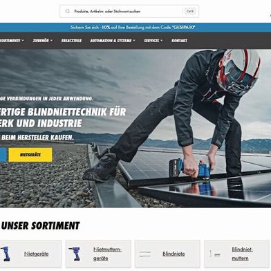 Seit Mitte Oktober können gewerbliche Kunden Verbindungselemente, Setzgeräte und Zubehör direkt über den neuen B2B-Onlineshop von Gesipa bestellen.  (Bild: Gesipa)