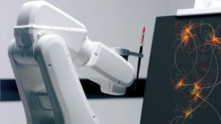 Ibis Hotel lässt Roboter Kunstwerke von träumenden Hotelgästen malen. Bei der "Sleep Art" Werbekampagne kommt der kleinste Industrieroboter von ABB zum Einsatz. (ABB)