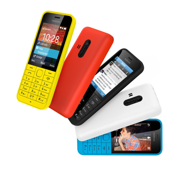 Einsteiger-Geräte im unteren Preissegment gehören ebenfalls zu den Nokia-Neuheiten wie hier die Gruppe mit dem Nokia 220. (Bild: Nokia)