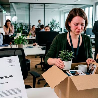 Hunderte müssen ihre Sachen packen! United Internet informiert jetzt darüber, dass seine Töchter Ionos und 1&1 kräftig sparen müssen. Das wird insgesamt 800 Stellen kosten – allein rund 350 bei 1&1. (Bild: KI-generiert)