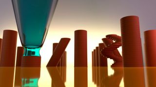 Das sind additiv gefertigte Strukturen aus Kupfer. Das Besondere ist, dass sie sozusagen ionenweise aus einer Kupfersalzlösung entstanden sind. Das ist eine ganz neue Art des 3D-Drucks, die neue Nanowelten zaubern kann, die allerdings ganz praktische Vorteile bringen werden. (Bild: J. Hengsteler / ETH Zürich)