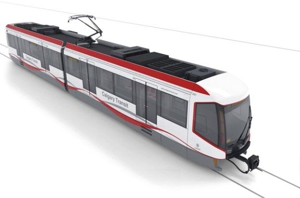 Red Dot Award 2015 - Stadtbahn S200 Calgary von Hersteller Siemens Industry: Der S200 Calgary ist eine moderne Hochflur-Stadtbahn, deren Frontgestaltung von der Eishockeymaske der Calgary Flames inspiriert ist und Sicherheit und Schutz symbolisiert. Die große Frontscheibe läuft um die A-Säulen und bietet gute Sicht. Der Eindruck eines Visiers entsteht unter anderem durch die dynamische Flächengestaltung. Dieses Thema wird durch eine rote Linie verstärkt, die sich um das ganze Fahrzeug zieht. Die konkave Fläche der Dachschürzen, die zur Front hin ausläuft, wird ebenfalls durch rote Farbe betont. Ein intelligentes Lichtkonzept sorgt für gute Erkennbarkeit. (Bild: Red Dot)