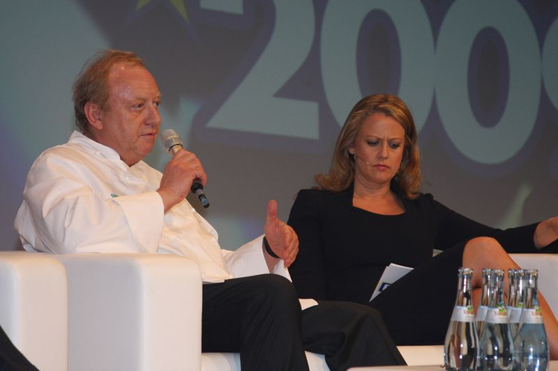 Barbara Schöneberger im Gespräch mit Starkoch Alfons Schuhbeck (Archiv: Vogel Business Media)