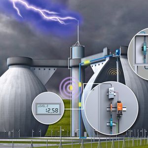 Bild 1: Für prozesstechnische Anlagen wie Chemieanlagen, Klärwerke oder Biogasanlagen bietet Weidmüller eine komplette Blitz- und Überspannungsschutzlösung für eigensichere Stromkreise in explosionsgefährdeten Umgebungen von Zone 2 bis Zone 0 an.