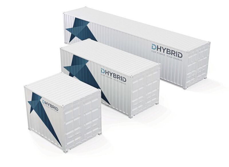 Die neuen Speicherlösungen werden in klimatisierten 10-, 20- und 40-Fuß Containern installiert.  (DHYBRID)