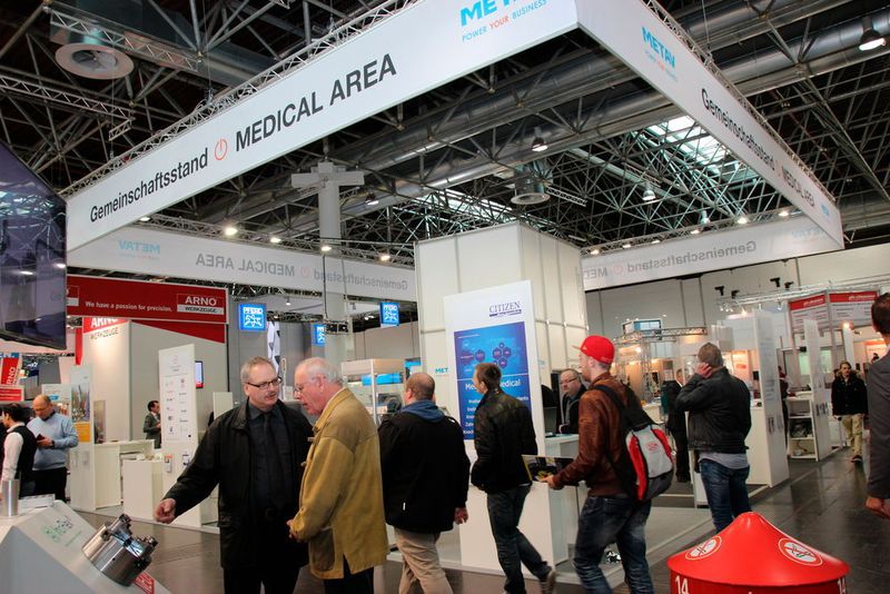 Der Gemeinschaftsstand Medical Area auf der Metav 2016: Ausstellung plus Fachforum. (Bild: Reinhardt)