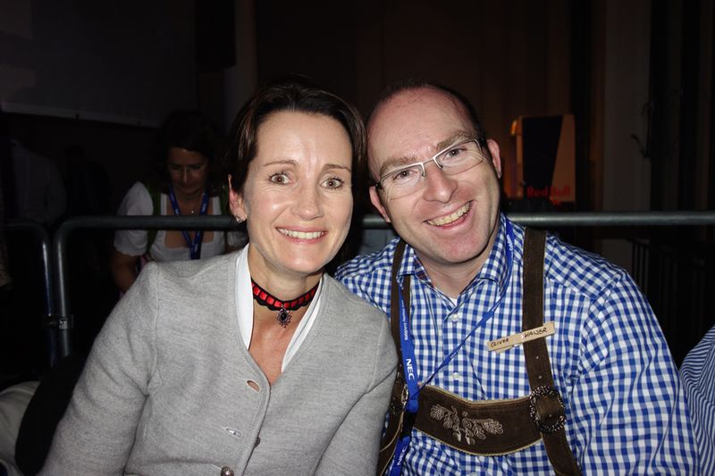 Die zwei Partylöwen Katja Neumann, NEC und Oliver Kaiser, Tech Data (Bild: IT-BUSINESS)