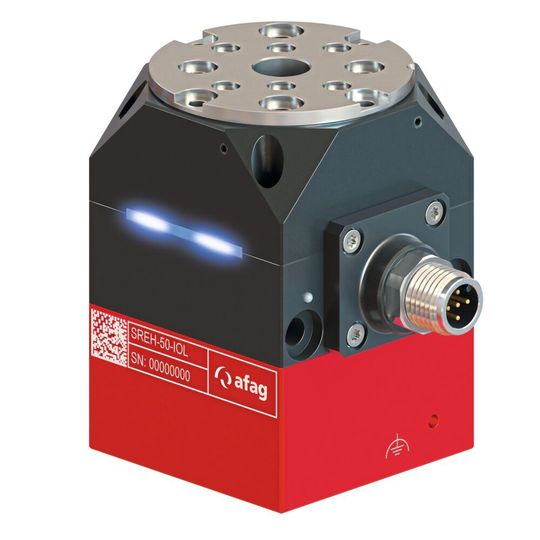 Afag stellt sein neues Smartrotationsmodul SREH-50-IOL mit integriertem Regler und IO-Link-Schnittstelle vor. Afag stellt sein neues Smartrotationsmodul SREH-50-IOL mit integriertem Regler und IO-Link-Schnittstelle vor.