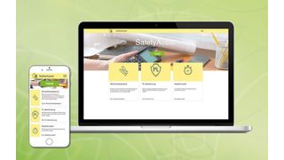Die kostenlose App SafetyAssist berechnet Sicherheitsabstände von Lichtgittern/-Vorhängen, PL von Sicherheitsfunktionen nach EN ISO 13849-1 sowie Sicherheits-Reaktionszeiten von Samos Pro Compact.  (Wieland Electric)