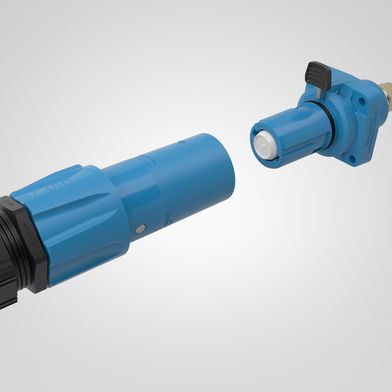 Der leistungsstarke Einzelpol-Steckverbinder Epic Powerlock vereinfacht die Montage, Konfektionierung und Entriegelung. (Bild: Lapp)