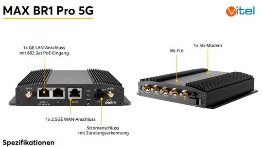 So sieht der Router aus. Weitere technische Details finden sich im Datenblatt auf der Webseite von Vitel.(Bild:  Vitel)