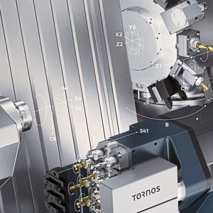 Die Swissdeco 36 TB verfügt über einen Revolver mit 12 Positionen, der auf einer B-Achse montiert ist.