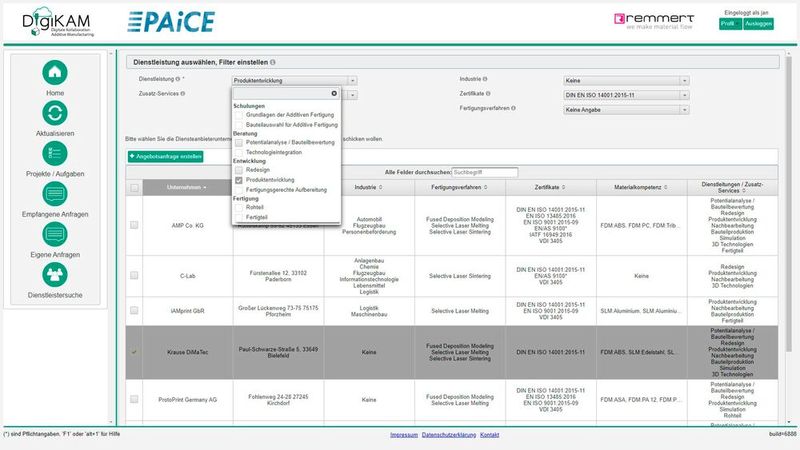 Über eine Marktplatz-Funktion werden Kunden und Experten auf der DigiKAM-Plattform bedarfsgerecht miteinander vernetzt. (Bild: Atos Information Technology GmbH)