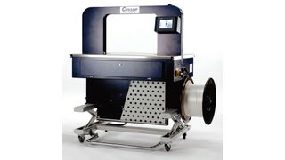 Weist zahlreiche innovative Details auf: die neue Schmalband-Umreifungsmaschine Ampag CS von Cyklop. Bild: Cyklop (Archiv: Vogel Business Media)