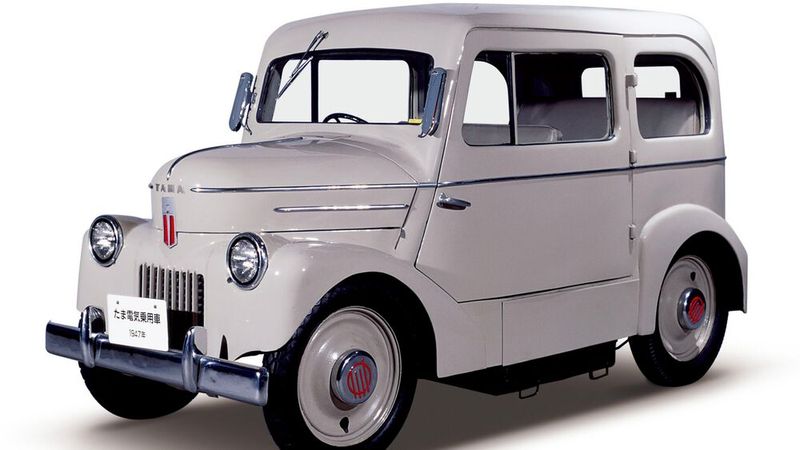 1947 startete der Nissan Tama E4S-47 als vollelektrischer Pkw und Pick-up. (Bild: Nissan)