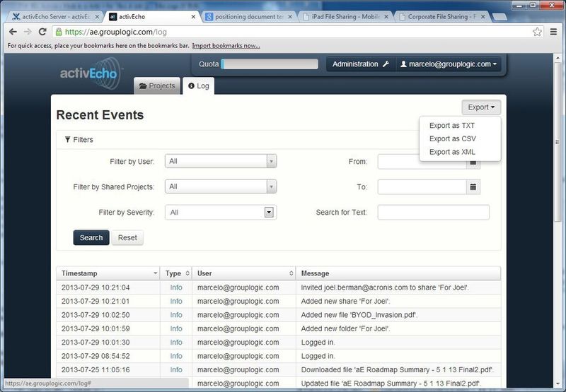 ...und die laufenden Events. (Acronis)